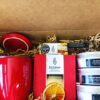 red tea and chocolate gift box